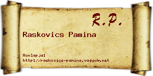 Raskovics Pamina névjegykártya